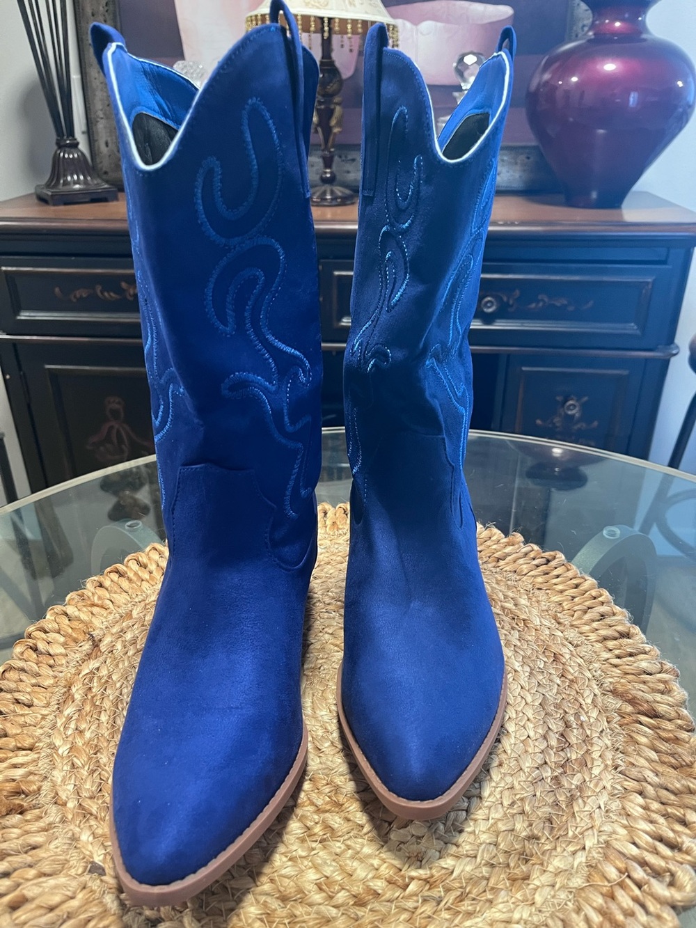 Blue Women's Western Cowboy Boots